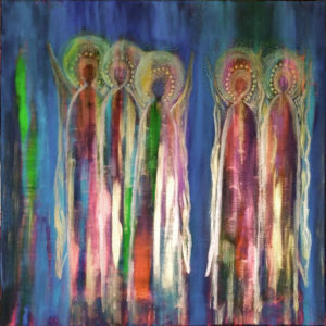 DCA13 - Angels - Original Painting by Teresa Sherlock - signed on the back -  acrylic on canvas - /60cm x 60cm/ - not available