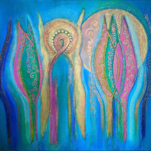 DCA17 - Tree Angel - Original Painting by Teresa Sherlock - signed on the back - acrylic on canvas - /50cm x 50cm/ -  - Not available