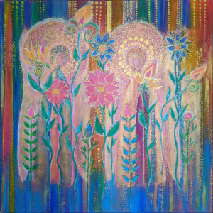DCA19 - In The Garden - Original Painting by Teresa Sherlock - signed on the back - acrylic on canvas - /50cm x 50cm/ -  - Not available