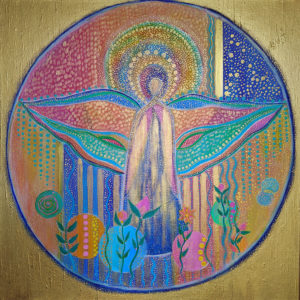 DCA20 - Guardian Angel  - Original Painting by Teresa Sherlock - signed on the back - acrylic on canvas - /60cm x 60cm/ -  - Not available