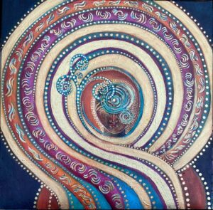 DCA30 - Keeper of The Temple - Original Painting by Teresa Sherlock - signed on the back - acrylic on canvas - /50cmx50cm/ - Not available
