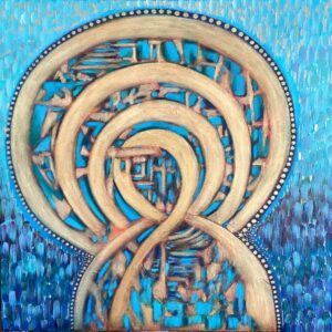 DCA34 - Blue Madonna - Original Painting by Teresa Sherlock - signed on the back - acrylic on canvas - /60cm x60cm/ - Price £295