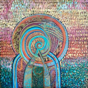 DCA35 - Return To The Temple - Original Painting by Teresa Sherlock - signed on the back - acrylic on canvas - /90cm x90cm/ - Not available
