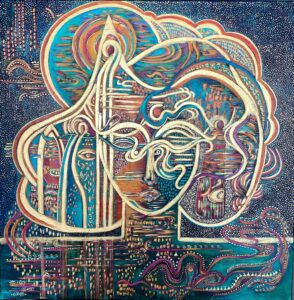 DCA38 - She Who Knows Beyond The Not Knowing - Original Painting by Teresa Sherlock - signed on the back - acrylic on canvas - /90cm x90cm/ - Price £495